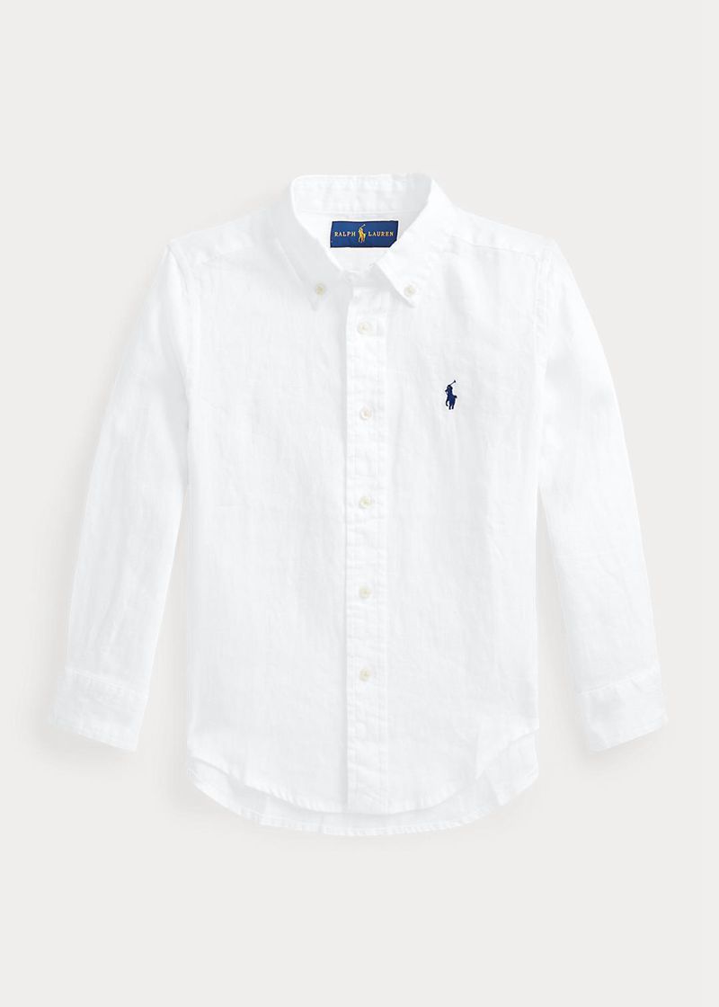 Camisas Ralph Lauren Niño 1.5-6 Años Linen Chile Blancas KBJGF-2941